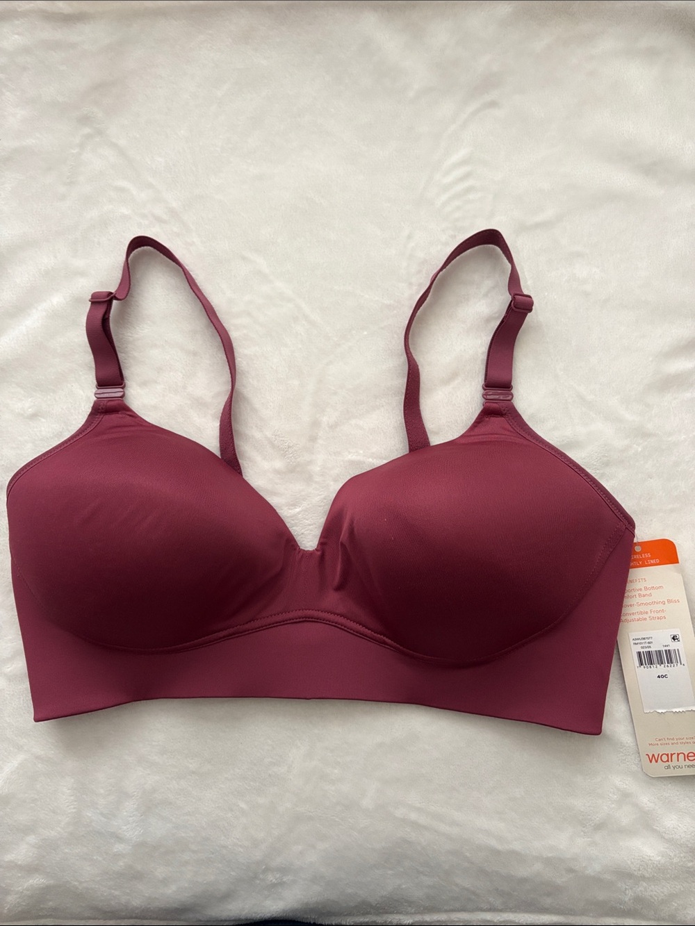 Warner's Wine-Mauve Smooth T-Shirt Bra